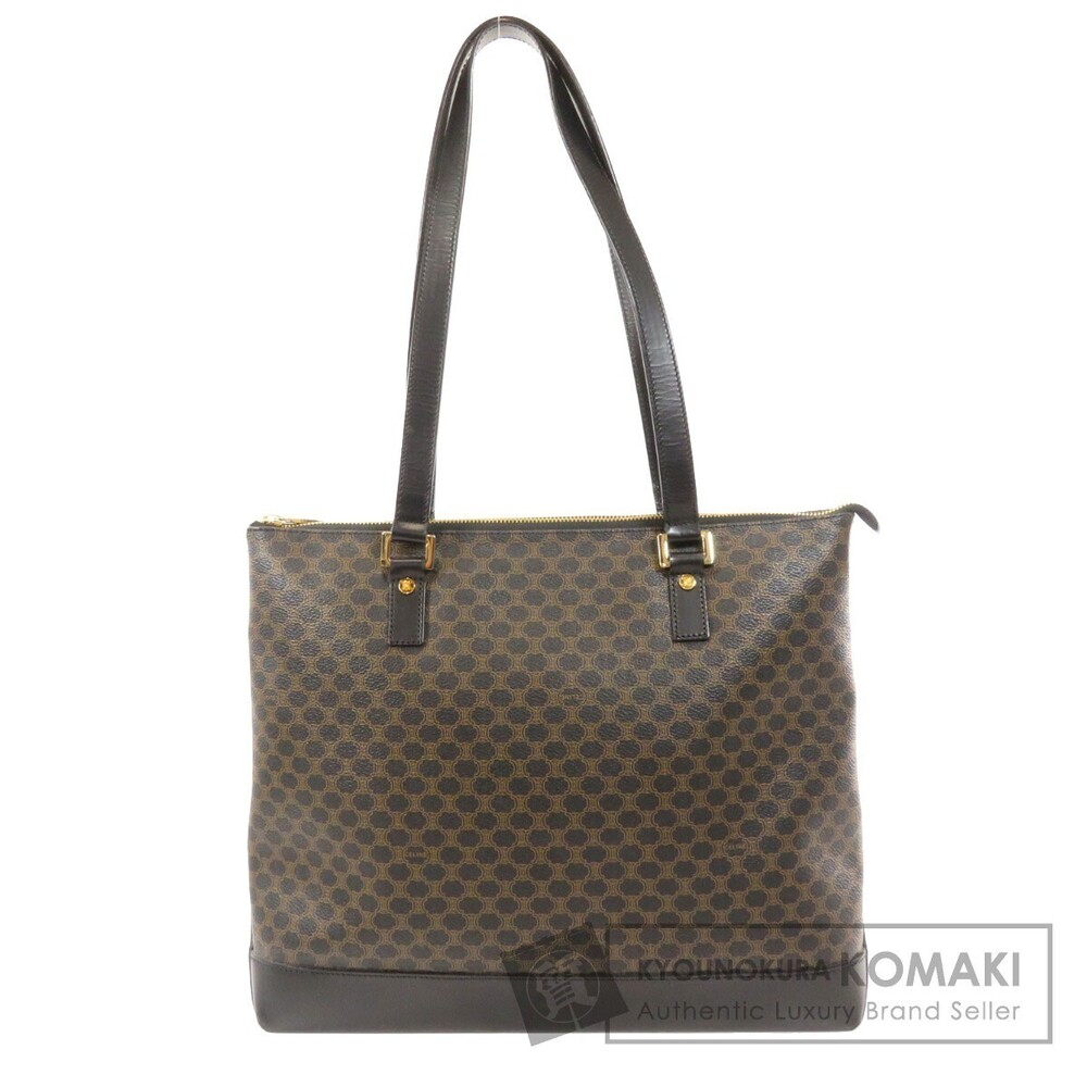Celine Macadam Leather Brown Tote Bag